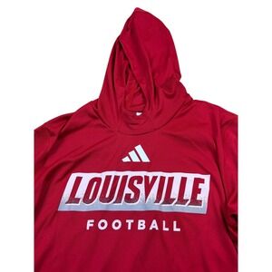 Adidas Louisville Football Aeroready Hooded Performance Shirt Red Kids Large